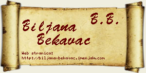 Biljana Bekavac vizit kartica